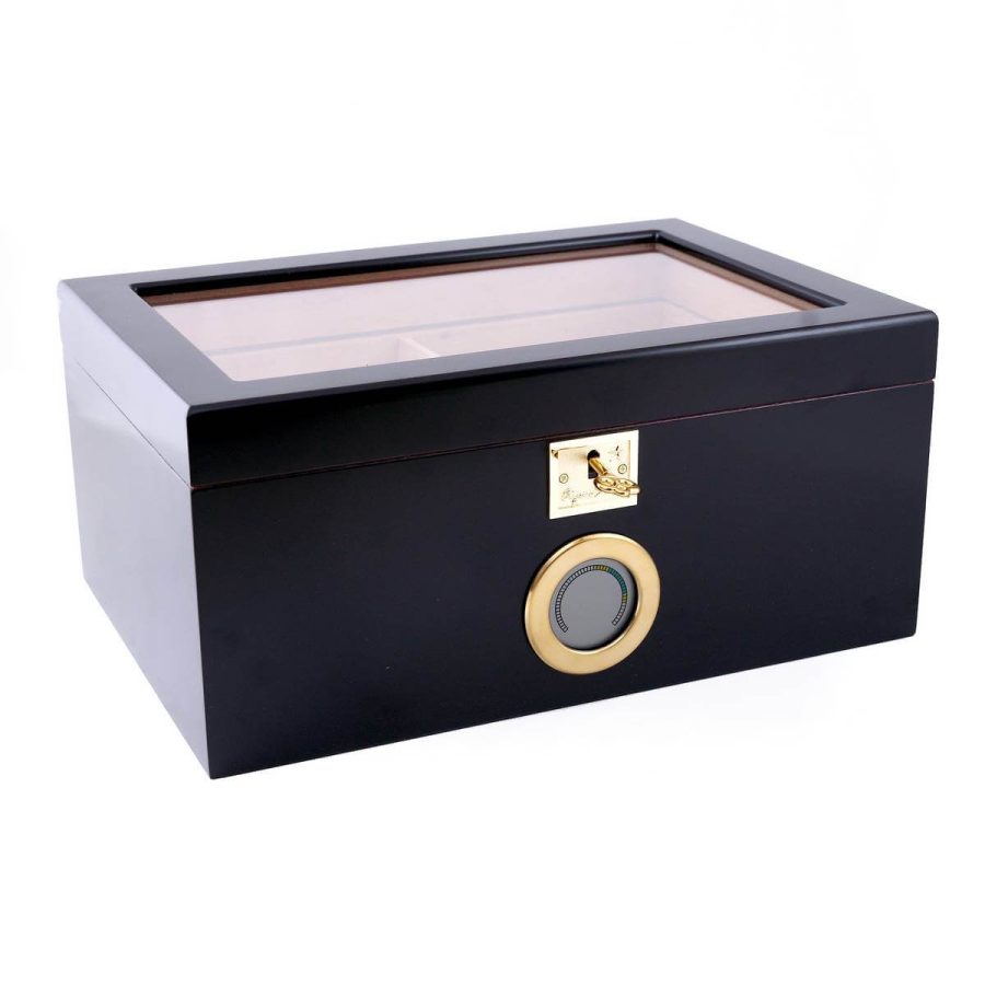 Black Showcase 3.0 Humidor With Glass Top