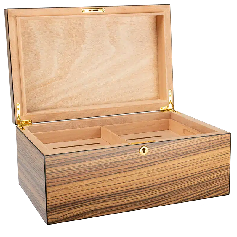 Brigham Zebra Wood Humidor 125 Count 2 Brigham Zebra Wood Humidor 125 Count 2