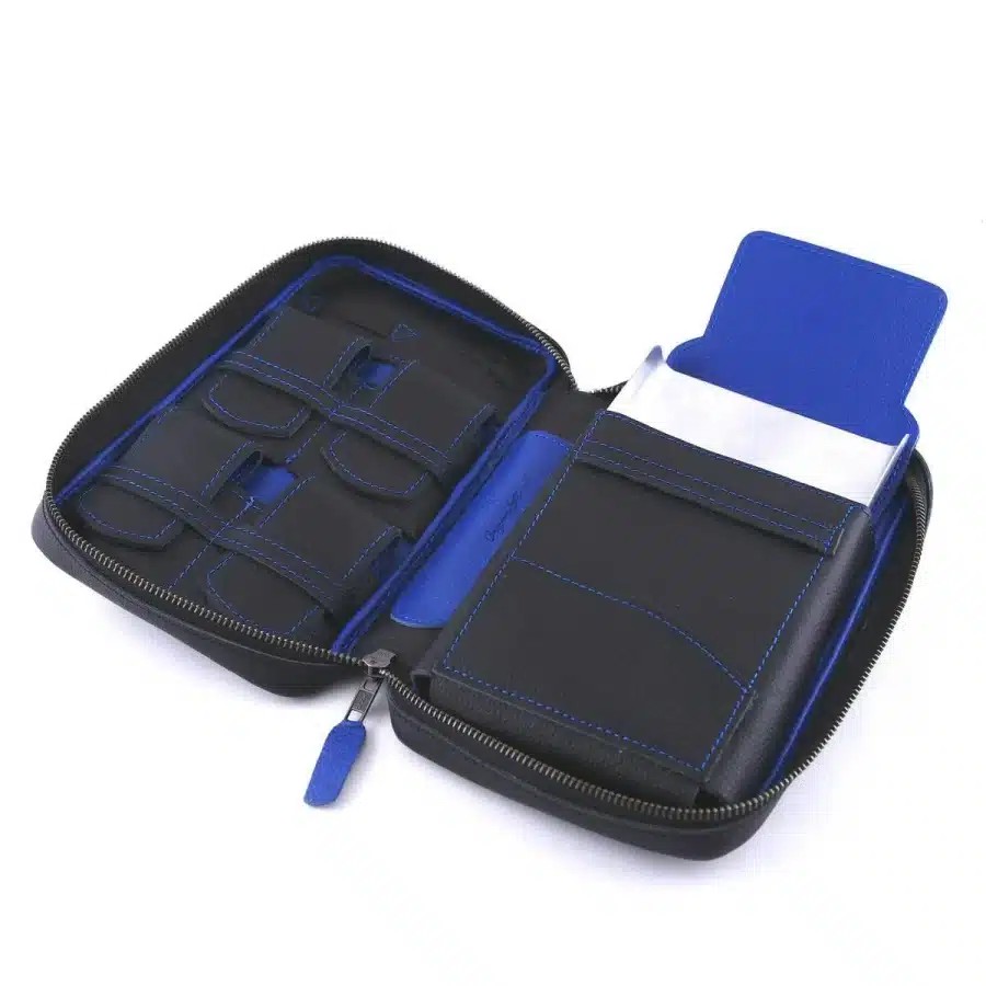 Cigar Star Cobalt Blue Black Leather