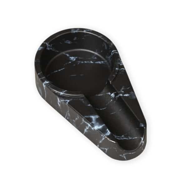 Lotus Single Stick Melamine Ashtray Black Marble Web