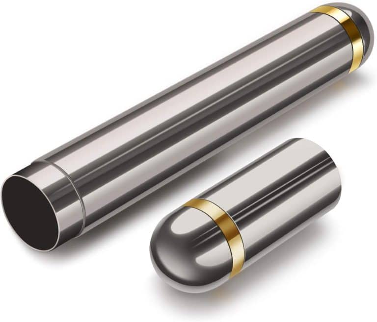 Metal Cigar Tube Silver Gold Band Holds Corona Size