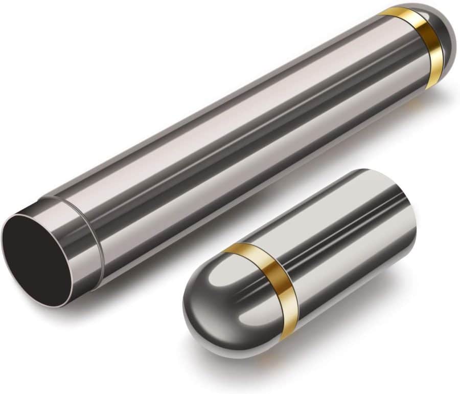 Metal Cigar Tube Silver Gold Band Holds Corona Size