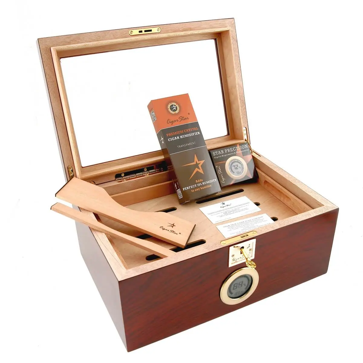 Showcase Ii Bubinga Humidor Cherry Finish With Glass Top Showcase Ii Bubinga Humidor Cherry Finish With Glass Top