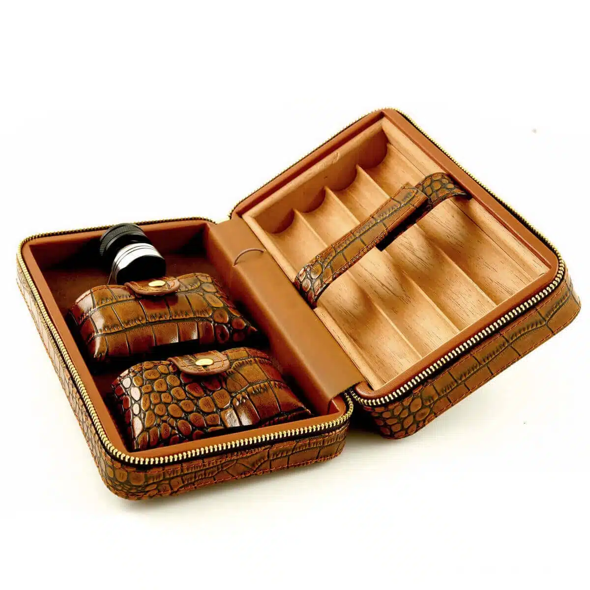 Ultimate Leather Travel Cigar Humidor Croc Ultimate Leather Travel Cigar Humidor Croc