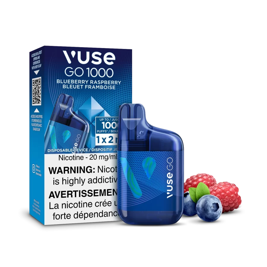 Vuse Go 1000 Disposable - 20mg, Blueberry Raspberry