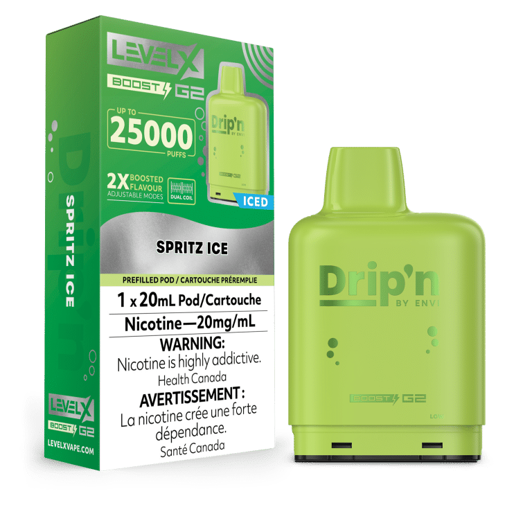 Levelx Boostg2 Dripn Aug2024 Render Fam 20mg Spritzice