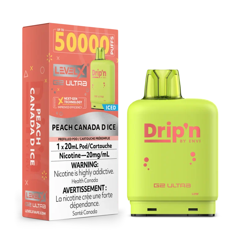 Levelx Boost G2 Dripn Pod May2025 Render Fam 20mg Peachcanadadice