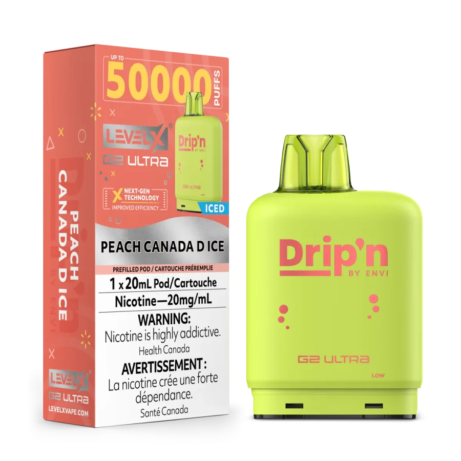 Levelx Boost G2 Dripn Pod May2025 Render Fam 20mg Peachcanadadice